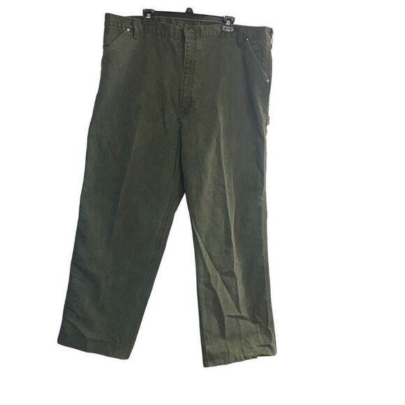 CARHARTT Men’s Dungaree Carpenter‎ Work Pants Green 42/29 SEE DESCRIPTION - Picture 1 of 8